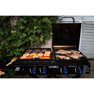 Razor Griddle Portable 4 Burner 40,000 BTU Gas Grill and Griddle Cart with Lid