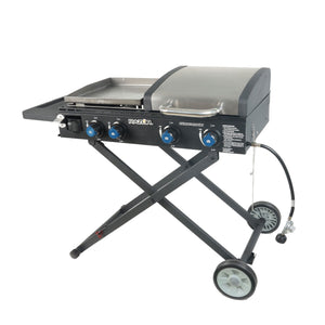 Razor Griddle Portable 4 Burner 40,000 BTU Gas Grill and Griddle Cart with Lid