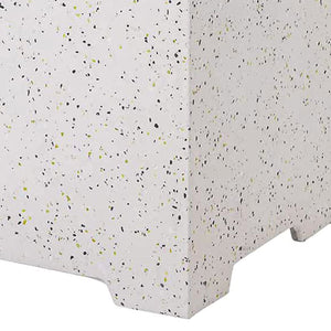 ESSENTIAL LOUNGER Fire Pit Propane Tank Cover Hideaway Table with Handles, White