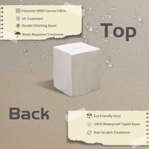 ESSENTIAL LOUNGER Fire Pit Propane Tank Cover Hideaway Table with Handles, White