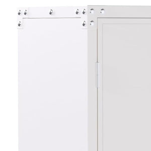 AOBABO Durable & Lockable Storage Cabinet w/Adjustable Shelves and Wheels, White