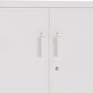 AOBABO Durable & Lockable Storage Cabinet w/Adjustable Shelves and Wheels, White