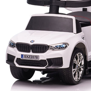 Best Ride On Cars BMW 4 in 1 Ride On Push Car w/ Control Bar & LED Lights, White