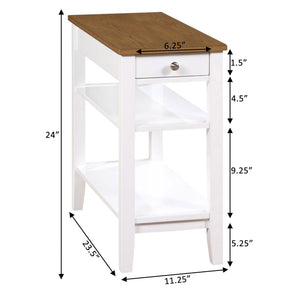 Convenience Concepts American Heritage End Table w/ Charging Station, Wood/White
