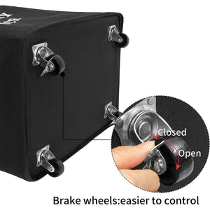 WOWLIVE 90L Foldable Rectangular Deluxe Laundry Service Rolling Basket, Black