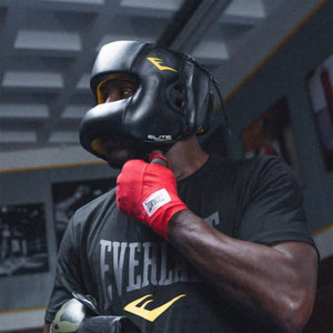 Everlast Elite Synthetic Leather Padded Headgear for Training, Medium/Large