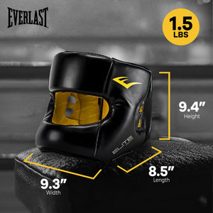 Everlast Elite Synthetic Leather Padded Headgear for Training, Medium/Large