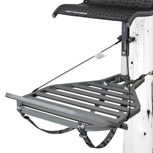 Hawk Helium Kickback Hang On Tree Stand w/Footrest & Set of 3 Climbing Sticks