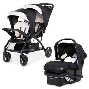 Baby Trend Sit N' Stand Double Stroller with EZ-Lift Plus Infant Car Seat, Khaki