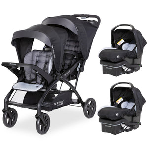 Baby Trend Sit N' Stand Double Stroller with EZ-Lift Car Seat (2 Pack), Stormy - TRAPSKI