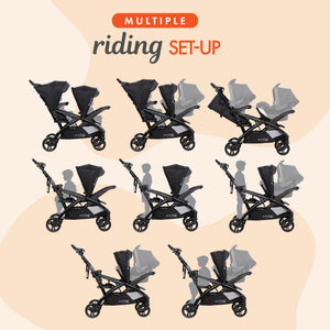 Baby Trend Sit N' Stand Double Stroller with EZ-Lift Car Seat (2 Pack), Magnolia