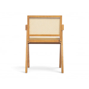 Chandigarh Arm Dining Chair With Natural Cane Design (Set of 2)