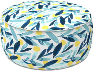 Outdoor Inflatable Ottoman - Coastal Leaves