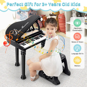 31 Keys Kids Piano Keyboard with Stool and Piano Lid