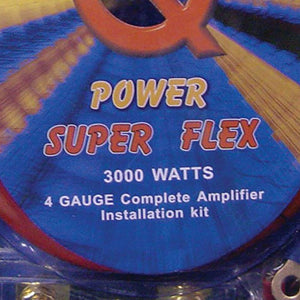 QPower Super Flex 4 Gauge 3000 Watt Car Audio Amplifier Wiring Amp Kit (8 Pack)