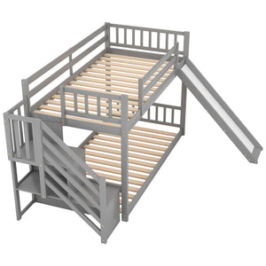 Bunk Bed With Convertible Slide And Stairway