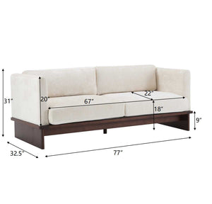 77 in. Square Arm Modern 3 Seater Boucle Sofa Upholstered Couch