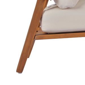29.5' Mid-Century Modern Acacia Wood Outdoor Club Chair