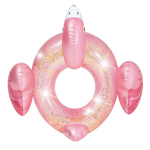 Intex Sparkling Glitter Filled 12 Gauge Vinyl Flamingo Inflatable Pool Swim Tube