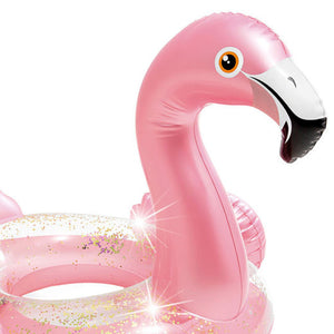 Intex Sparkling Glitter Filled 12 Gauge Vinyl Flamingo Inflatable Pool Swim Tube