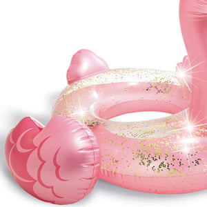 Intex Sparkling Glitter Filled 12 Gauge Vinyl Flamingo Inflatable Pool Swim Tube