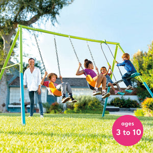 Intex Three Feature Colored Playground Swing Set with Trapeze Bar, Multicolor - TRAPSKI