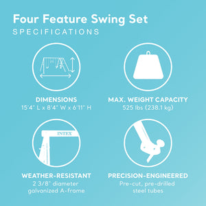 Intex 4 Activity Feature Colored Playground Swing with Trapeze Bar - TRAPSKI