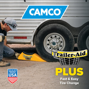 Camco Trailer Aid PLUS Tandem Trailer Tire Changing Ramp with  5.5" Lift, Yellow