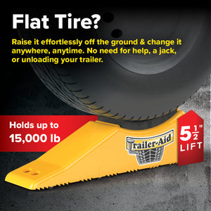 Camco Trailer Aid PLUS Tandem Trailer Tire Changing Ramp with  5.5" Lift, Yellow