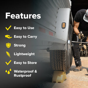 Camco Trailer Aid PLUS Tandem Trailer Tire Changing Ramp with  5.5" Lift, Yellow