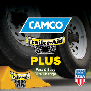 Camco Trailer Aid PLUS Tandem Trailer Tire Changing Ramp with  5.5" Lift, Yellow