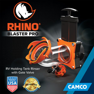 Camco Rhino Blaster Pro Clear Elbow RV Trailer Holding Tank Rinser w/Gate Valve