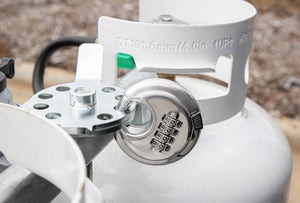 Camco Double Propane Tank Theft Prevention Combination Locking Device for RVs