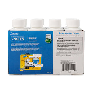 Camco TST Blue Enzyme 4 oz RV Toilet Waste Odor Treatment, Clean Scent (8 Pack)