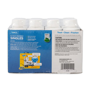 Camco TST Blue Enzyme 4 oz RV Toilet Waste Odor Treatment, Clean Scent (8 Pack)