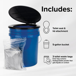 Camco RV Portable Outdoor 5 Gallon Toilet Bucket Kit with Seat & Lid Attachment