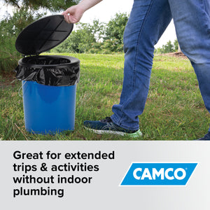 Camco RV Portable Outdoor 5 Gallon Toilet Bucket Kit with Seat & Lid Attachment