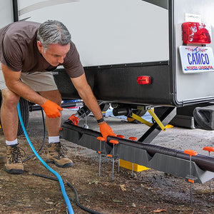 Camco 43071 Adjustable Stackable Sewer Hose Drain Support Kit for RV (6 Troughs)