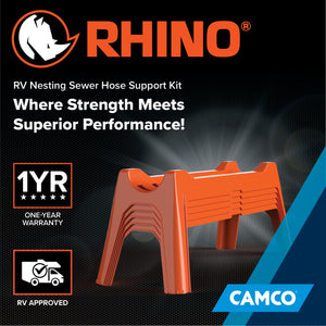 Camco Rhino Nesting RV Sewer Hose Support Kit for Stable Drainage, (Set of 5)