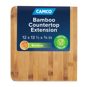 Camco 12'' x 13.5'' x 0.75'' Bamboo Accents RV Wood Countertop Extension, Brown