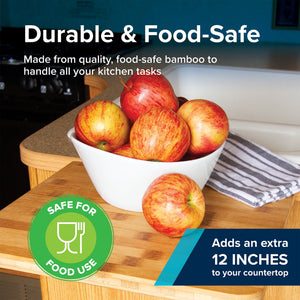 Camco 12'' x 13.5'' x 0.75'' Bamboo Accents RV Wood Countertop Extension, Brown