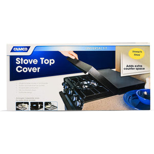 Camco Universal Fit Splash Guard Steel Stove Top Cover for RV or Campers, Almond