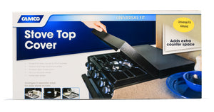 Camco Universal Fit Splash Guard Steel Stove Top Cover for RV or Campers, Almond