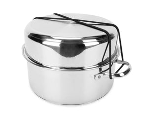 Camco 10 Piece Stainless Steel Cookware Nesting Pot Set w/Handle & Storage Strap