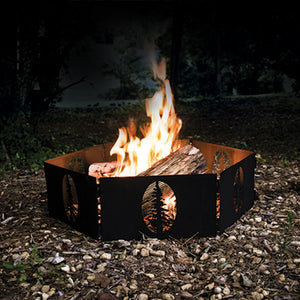 Camco Portable 27 x 8.5" Outdoor Campfire Ring with Bag for Wood Burning Fires