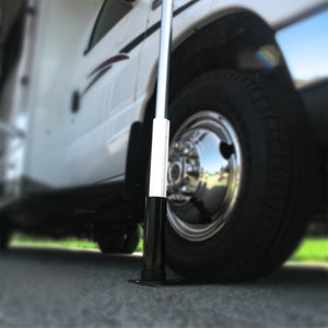 Camco 16ft Portable Telescoping Fiberglass Flagpole w/Tire Anchored Flag Holder
