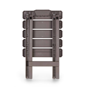 Camco Adirondack Portable Outdoor Camping Plastic Folding Side Table, Taupe