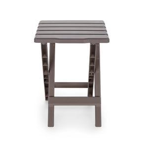 Camco Adirondack Portable Outdoor Camping Plastic Folding Side Table, Taupe