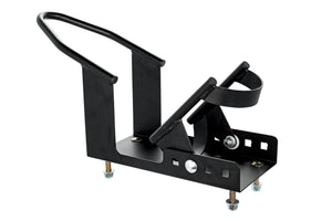 Camco Motorcycle Wheel Chock Mount with Handlebar Straps & Universal Tire Fit