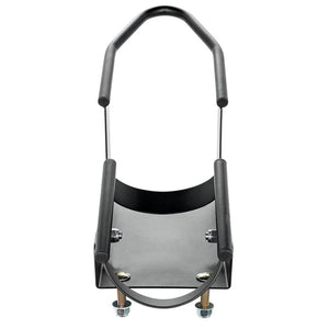 Camco Motorcycle Wheel Chock Mount with Handlebar Straps & Universal Tire Fit